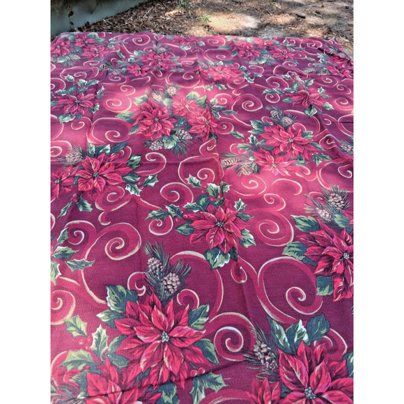 Red Floral Table Cloth For Christmas or any Occasion. - Picture 1 of 5